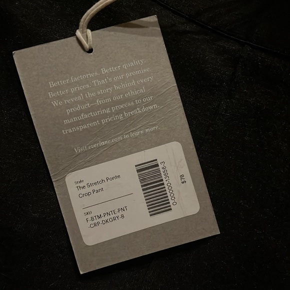NEW Everlane Stretch Ponte Crop Pant Dark Grey Size 8 - Picture 6 of 7